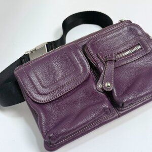Danier Leather Adjustable Crossbody / Waistband Bag – Purple – New